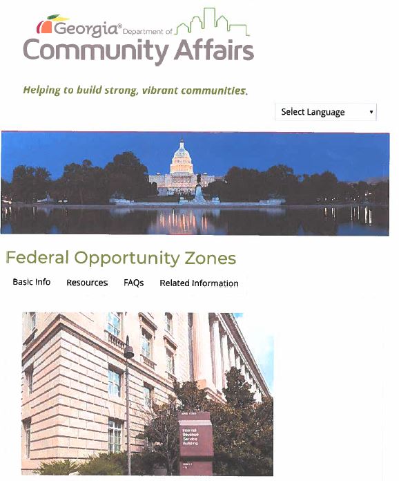 Scanned image about Federal Opportunity Zones